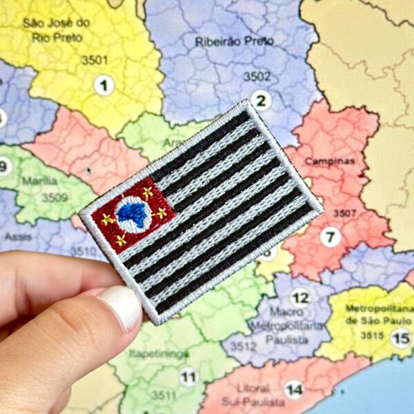 BE0045-016 Bandeira São Paulo Patch Bordado 5,7x3,8cm - Imagem 2