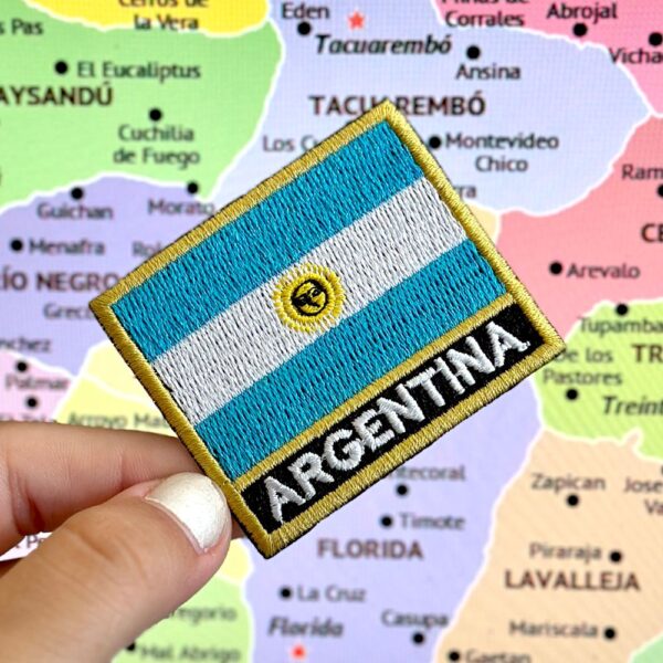 BP0032N-011 Bandeira Argentina Patch Bordado 5,7x4,8cm - Imagem 2