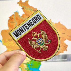 BP0243E-001 Bandeira Montenegro Patch Bordado 6,8×8,0