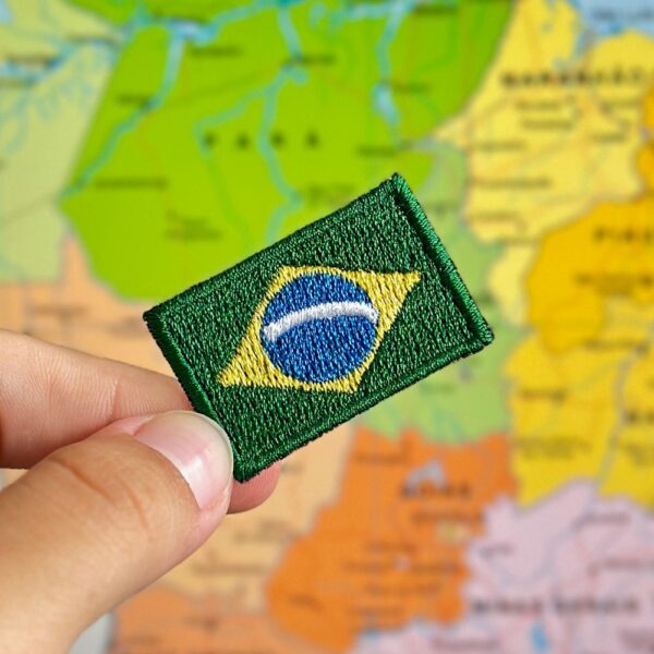 BP0403-037 Bandeira Brasil Patch Bordado 3,8x2,5cm - Imagem 2