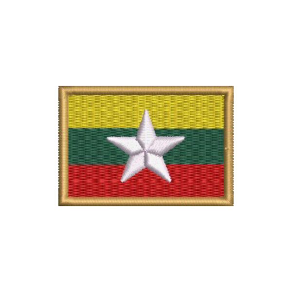 BP0412-011 Bandeira Mianmar Patch Bordado 5,7x3,8cm - Imagem 7