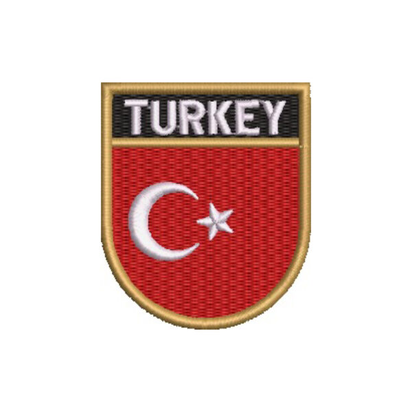 BP0428E-011 Bandeira Turquia Patch Bordado 5,7x6,8cm - Imagem 7