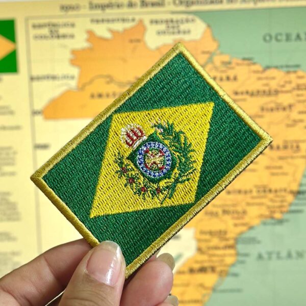 BP0407-001 Bandeira Brasil Imperial Patch Bordado 7,5x5,0cm - Imagem 2
