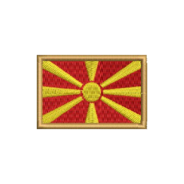 BP0417-011 Bandeira Macedônia do Norte Patch Bordado 5,7x3,8cm - Imagem 7