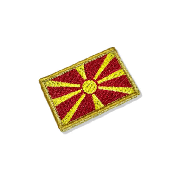 BP0417-011 Bandeira Macedônia do Norte Patch Bordado 5,7x3,8cm - Imagem 3