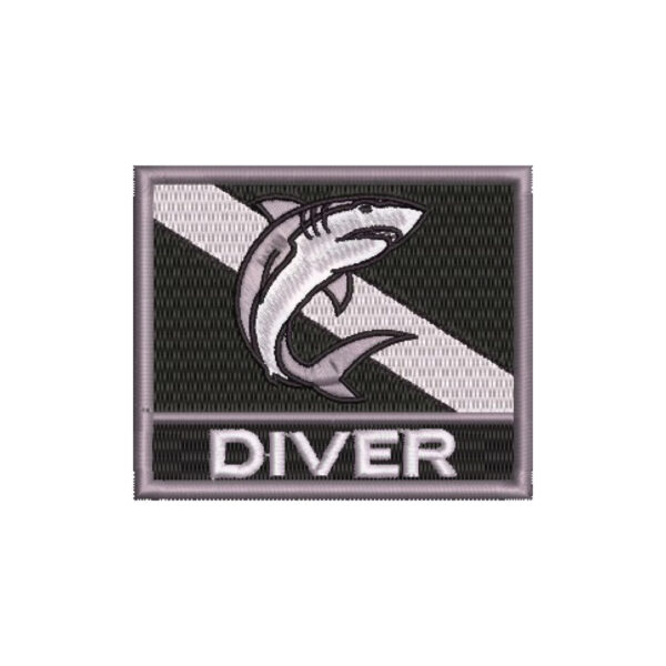 BD0176N-002 Bandeira Mergulhador Patch Bordado 7,5x6,3cm - Imagem 8