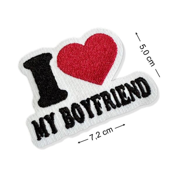 V0015-001 I Love My Boyfriend Patch Bordado 7,2x5,0cm - Imagem 5