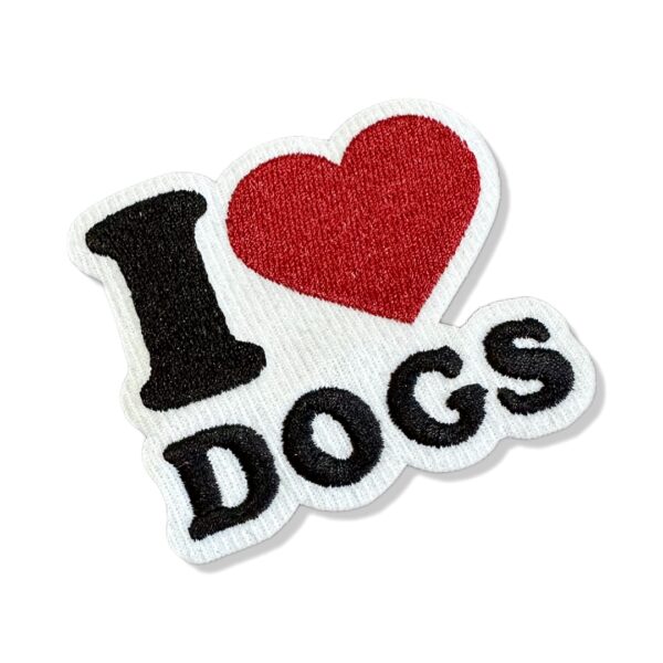 V0011-001 I Love Dogs Patch Bordado 7x6,2cm