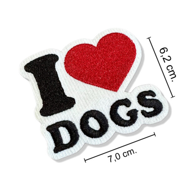 V0011-001 I Love Dogs Patch Bordado 7x6,2cm - Imagem 2