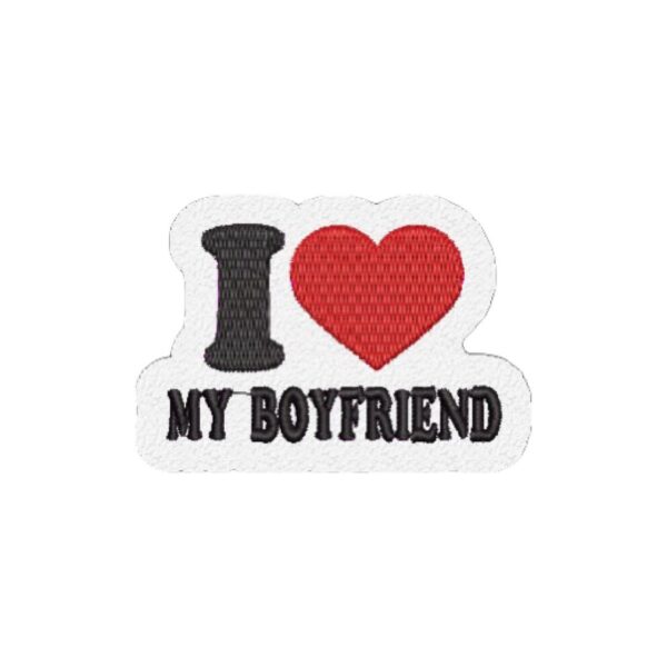 V0015-001 I Love My Boyfriend Patch Bordado 7,2x5,0cm - Imagem 3