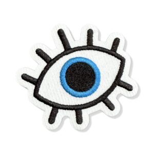 V0034-75A Olho Grego Patch Bordado 6,5×7,0cm