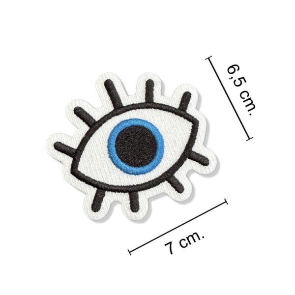 V0034-75A Olho Grego Patch Bordado 6,5x7,0cm - Imagem 2