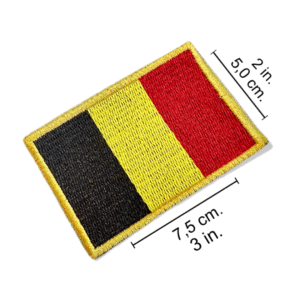 BP0215-001 Bandeira Bélgica Patch Bordado 7,5×5,0cm