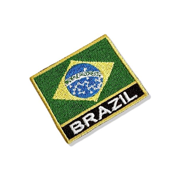 BP0420N-011 Bandeira Brazil Patch Bordado 5,7x4,8cm