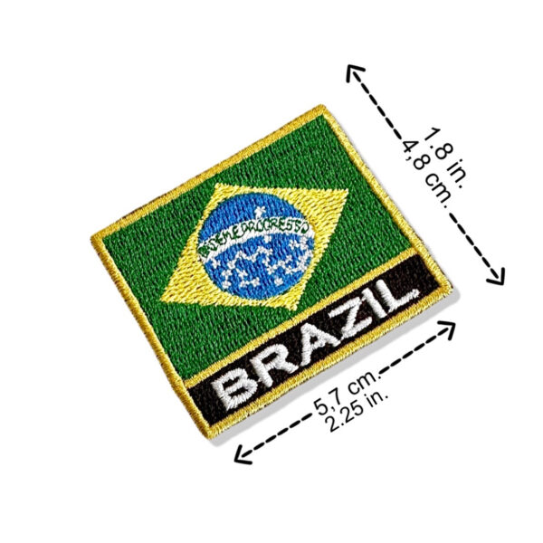 BP0420N-011 Bandeira Brazil Patch Bordado 5,7x4,8cm - Imagem 2
