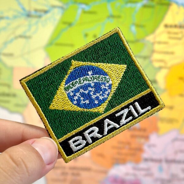 BP0420N-011 Bandeira Brazil Patch Bordado 5,7x4,8cm - Imagem 3
