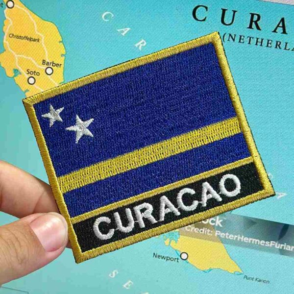 BP0421N-001 Bandeira Curaçao Patch Bordado 7,5x6,3cm - Imagem 3
