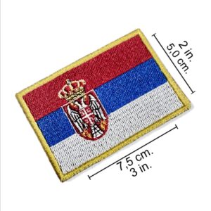 BP0425-001 Bandeira Sérvia Patch Bordado 7,5x5cm