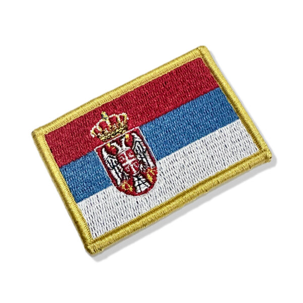 BP0425-001 Bandeira Sérvia Patch Bordado 7,5x5cm - Imagem 4
