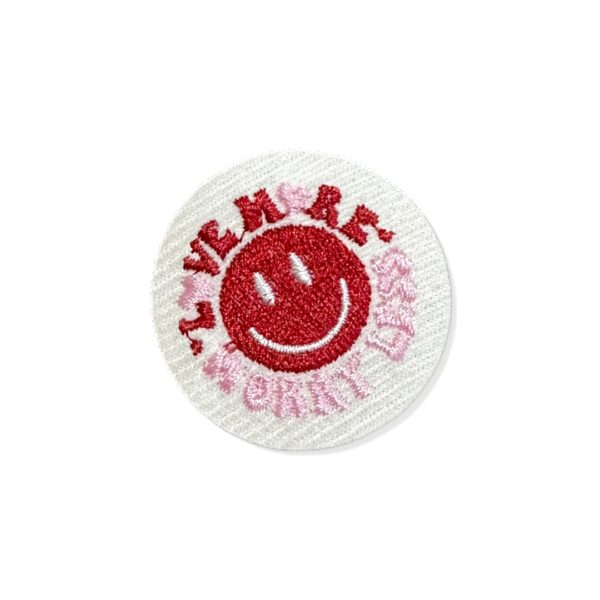 V0009-002 Love More Worry Less Patch Bordado 4x4cm