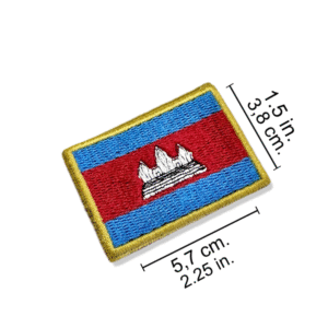 BP0205-011 Bandeira Camboja Patch Bordado 5,7×3,8cm
