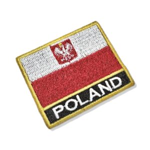 BP0211N-011 Bandeira Polônia Patch Bordado 5,7×4,8 cm