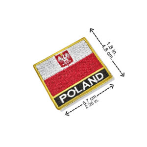 BP0211N-011 Bandeira Polônia Patch Bordado 5,7×4,8 cm