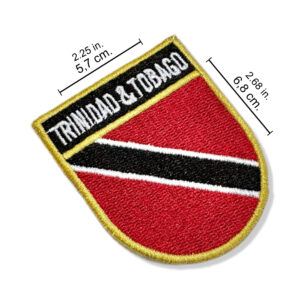 BP0225E-011 Bandeira Trindade Tobago Patch Bordado 5,7×6,8cm