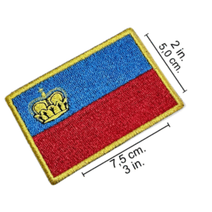 BP0424-001 Bandeira Liechtenstein Patch Bordado 7,5×5,0cm
