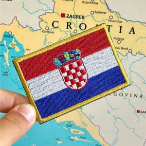 BP0436-001 Bandeira Croácia Patch Bordado 7,5×5,0cm