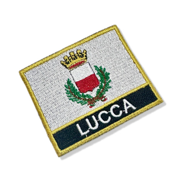 BC0238N-001 Bandeira Lucca Itália Patch Bordado 7,5x6,3cm