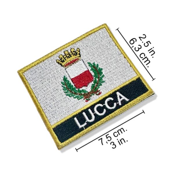 BC0238N-001 Bandeira Lucca Itália Patch Bordado 7,5x6,3cm - Imagem 2