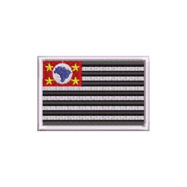 BE0045-006 Bandeira São Paulo Brasil Patch Bordado 7,5x5,0cm