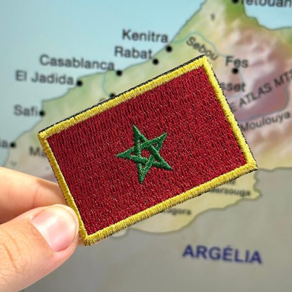 BP0192-057A Bandeira Marrocos Patch Bordado 5,7x3,8cm - Imagem 3