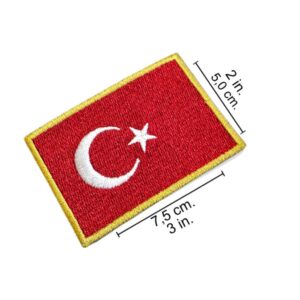 BP0428-075A Bandeira Turquia Patch Bordado 7,5×5,0cm