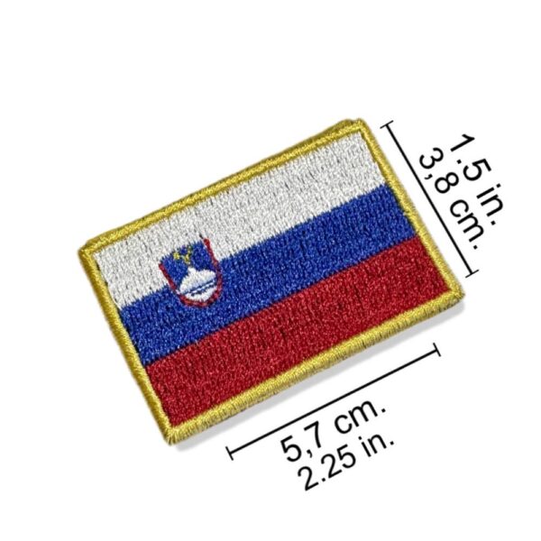 BP0443-057A Bandeira Eslovênia Patch Bordado 5,7x3,8cm - Imagem 3