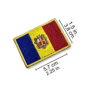 BP0198-057A Bandeira Andorra Patch Bordado 5,7×3,8cm