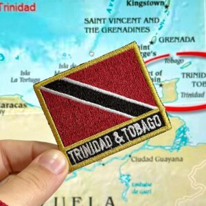 BP0225N-011 Bandeira Trindade Tobago Patch Bordado 5,7×4,8cm