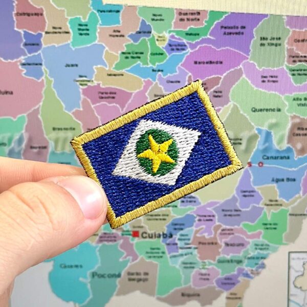 BE0193-031 Bandeira Mato Grosso Norte Patch Bordado 3,8x2,5 - Imagem 3
