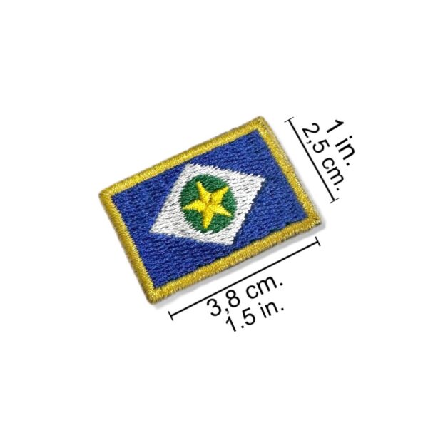 BE0193-031 Bandeira Mato Grosso Norte Patch Bordado 3,8x2,5 - Imagem 2