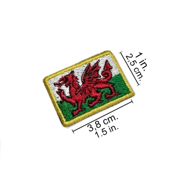 BP0190-031 Bandeira Pais de Gales Patch Bordado 3,8x2,5cm - Imagem 2