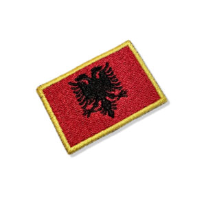BP0221-057A Bandeira Albânia Patch Bordado 5,7×3,8cm