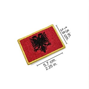 BP0221-057A Bandeira Albânia Patch Bordado 5,7×3,8cm