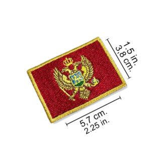 BP0243-011 Bandeira Montenegro Patch Bordado 5,7×3,8cm