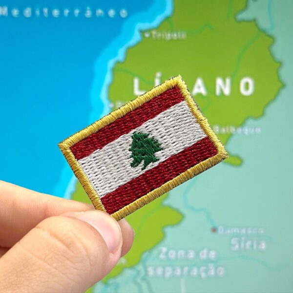 BP0446-031 Bandeira Líbano Patch Bordado 3,8x2,5cm - Imagem 3