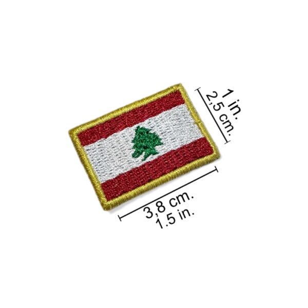 BP0446-031 Bandeira Líbano Patch Bordado 3,8x2,5cm - Imagem 2