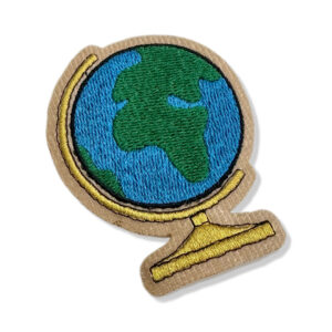 V0043-001 Globo Terrestre Patch Bordado 7,8×6,0cm