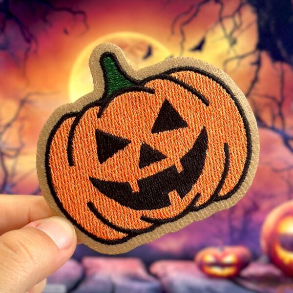 V0050-001 Abóbora Halloween Patch Bordado 6,8x8cm - Imagem 3