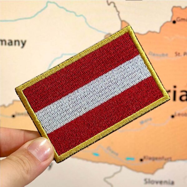 BP0003-001 Bandeira Austria Patch Bordado 7,5x5,0cm - Imagem 3