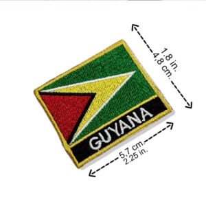 BP0224N-011 Bandeira Guiana Patch Bordado 5,7×4,8 cm